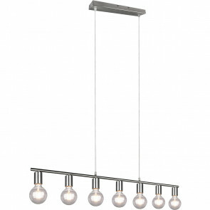 LED Hanglamp - Trion Zuncka - E27 Fitting - 7-lichts - Rechthoek - Mat Nikkel - Aluminium