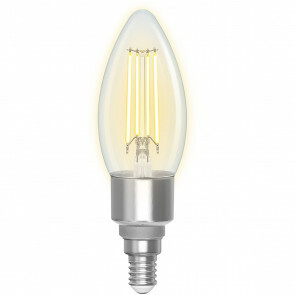LED Lamp - Filament - Smart LED - Aigi Delano - Bulb C35 - 4.5W - E14 Fitting - Slimme LED - Wifi LED + Bluetooth - Aanpasbare Kleur - Transparant Helder - Glas