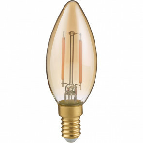 LED Lamp - Filament - Trion Kamino - E14 Fitting - 2W - Warm Wit-2700K - Amber - Glas