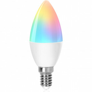 LED Lamp - Smart LED - Aigi Lexus - Bulb C37 - 6.5W - E14 Fitting - Slimme LED - Wifi LED + Bluetooth - RGB + Aanpasbare Kleur - Mat Wit - Kunststof