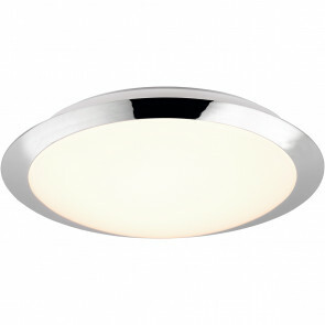 LED Plafondlamp - Badkamerlamp - Trion Hambert - 12W - Natuurlijk Wit 4000K - Spatwaterdicht IP44 - Rond - Mat Chroom - Kunststof