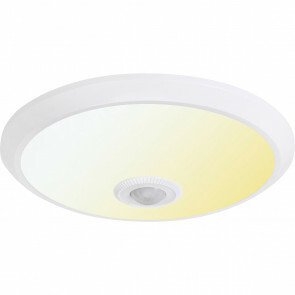 LED Plafondlamp met Sensor + Dag en Nacht Sensor - Kozolux Crimpy - 20W 1500lm - Aanpasbare Lichtkleur CCT - Opbouw - Rond - Wit