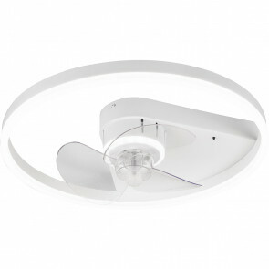 LED Plafondlamp met Ventilator - Plafondventilator - Trion Borkino - 30W - Aanpasbare Kleur - Afstandsbediening - Dimbaar - Rond - Mat Wit - Aluminium