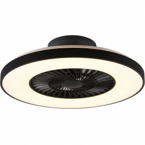 LED Plafondlamp met Ventilator - Plafondventilator - Trion Halma - 40W - Aanpasbare Kleur - Rond - Mat Zwart - Kunststof
