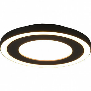 LED Plafondlamp - Plafondverlichting - Trion Coman - 17W - Warm Wit 3000K - Rond - Mat Zwart - Kunststof
