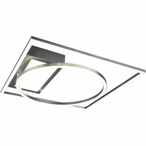 LED Plafondlamp - Plafondverlichting - Trion Dowino - 33W - Aanpasbare Kleur - Vierkant - Mat Nikkel - Aluminium