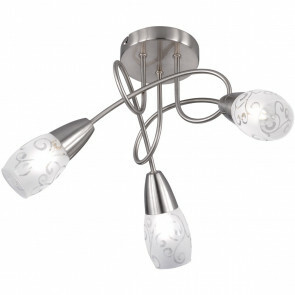 LED Plafondlamp - Plafondverlichting - Trion Kalora - E14 Fitting - Rond - Mat Nikkel - Aluminium