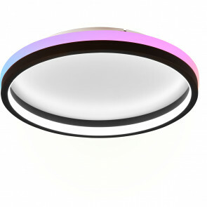 LED Plafondlamp - Plafondverlichting - Trion Kio - 18W - RGBW - Dimbaar - Aanpasbare Kleur - Afstandsbediening - Rond - Mat Zwart - Metaal 1