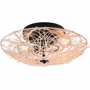 LED Plafondlamp - Plafondverlichting - Trion Lopar - E27 Fitting - 2-lichts - Rond - Bruin - Hout 