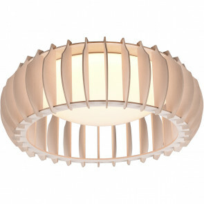 LED Plafondlamp - Plafondverlichting - Trion Manto - 17W - Warm Wit 3000K - Dimbaar - Rond - Houtkleur - Kunststof