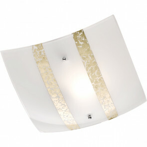LED Plafondlamp - Plafondverlichting - Trion Niki - E27 Fitting - 1-lichts - Vierkant - Mat Goud - Glas