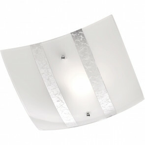 LED Plafondlamp - Plafondverlichting - Trion Niki - E27 Fitting - 1-lichts - Vierkant - Mat Zilver - Glas