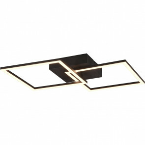 LED Plafondlamp - Plafondverlichting - Trion Square - 20W - Warm Wit 3000K - Vierkant - Mat Zwart - Metaal 1