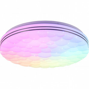LED Plafondlamp - Plafondverlichting - Trion Taco - 22W - Aanpasbare Kleur - RGB - Afstandsbediening - Dimbaar - Sterlicht - Rond - Mat Zwart - Kunststof 