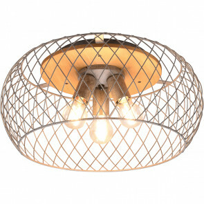 LED Plafondlamp - Plafondverlichting - Trion Tymon - E27 Fitting - 3-lichts - Rond - Antiek Nikkel - Aluminium