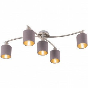 LED Plafondlamp - Trion Gorino - E14 Fitting - 5-lichts - Rond - Mat Bruin - Aluminium