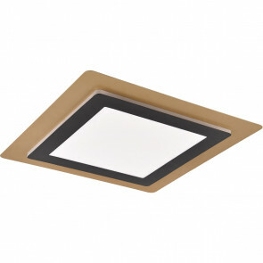 LED Plafondlamp - Trion Groan - 46W - Aanpasbaar kleur - Dimbaar - Vierkant - Zwart Goud - Metaal 1