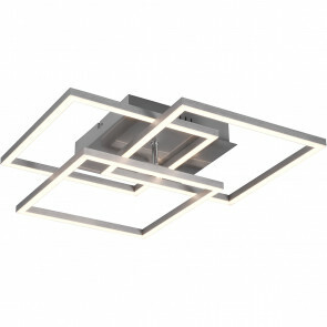 LED Plafondlamp - Trion Mibal - 28W - Aanpasbare Kleur - Afstandsbediening - Dimbaar - Rechthoek - Mat Nikkel - Aluminium