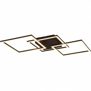 LED Plafondlamp - Trion Square - 31W - Warm Wit 3000K - Vierkant - Mat Zwart - Metaal 1