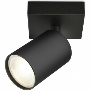 LED Plafondspot - Brinton Betin - GU10 Fitting - 1-lichts - Rond - Mat Zwart - Kantelbaar - Aluminium - Philips - CorePro 827 36D - 4.6W - Warm Wit 2700K