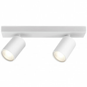 LED Plafondspot - Brinton Betin - GU10 Fitting - 2-lichts - Rond - Mat Wit - Kantelbaar - Aluminium - Philips - CorePro 827 36D - 9.2W - Warm Wit 2700K
