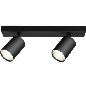 LED Plafondspot - Brinton Betin - GU10 Fitting - 2-lichts - Rond - Mat Zwart - Kantelbaar - Aluminium - Philips - CorePro 827 36D - Dimbaar - 10W - Warm Wit 2700K