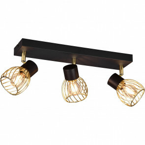 LED Plafondspot - Plafondverlichting - Trion Ordan - E14 Fitting - 3-lichts - Zwart/Goud 1
