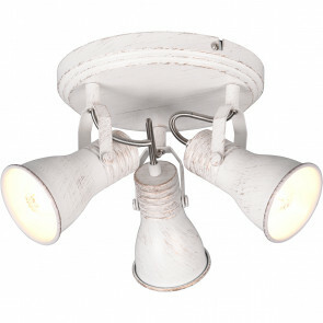 LED Plafondspot - Plafondverlichting - Trion Sanita - E14 Fitting - 3-lichts - Rond - Antiek Wit - Aluminium
