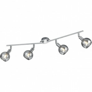 LED Plafondspot - Trion Brista - E14 Fitting - 4-lichts - Rond - Glans Chroom - Aluminium
