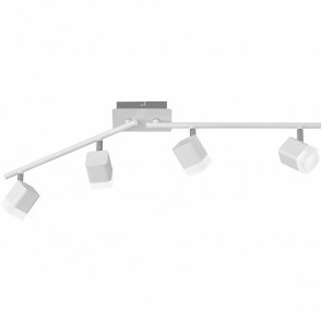 LED Plafondspot - Trion Ribon - 16W - Warm Wit 3000K - 4-lichts - Rechthoek - Mat Wit - Aluminium