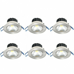 LED Spot 6 Pack - Inbouwspot - Lila - 5W - Helder/Koud Wit 6400K - Rond - Mat Chroom - Aluminium - Kantelbaar - Ø83mm