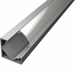 LED Strip Profiel - Velvalux Profi - Zilver Aluminium - 1 Meter - 18.5x18.5mm - Hoekprofiel