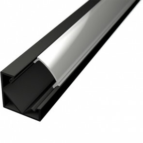 LED Strip Profiel - Velvalux Profi - Zwart Aluminium - 1 Meter - 18.5x18.5mm - Hoekprofiel