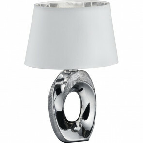 LED Tafellamp - Tafelverlichting - Trion Tibos - E14 Fitting - Rond - Mat Zilver - Keramiek