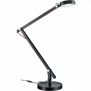LED Tafellamp - Trion Amsty - 5W - Warm Wit 3000K - Rond - Glans Zwart - Aluminium