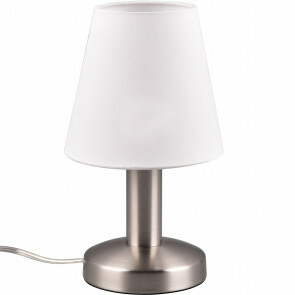 LED Tafellamp - Trion Masti - E14 Fitting - 1 lichtpunt - Mat Nikkel - Metaal - Witte Lampenkap 1