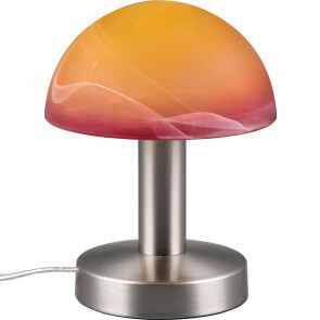 LED Tafellamp - Trion Nini - E14 Fitting - 1 lichtpunt - Mat Nikkel - Metaal - Oranje Mat Glas 1