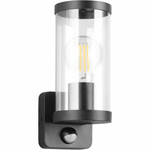 LED Tuinverlichting - Buitenlamp - Wandlamp - Trion Tino - E27 Fitting - Bewegingssensor - Mat Zwart - Aluminium 1