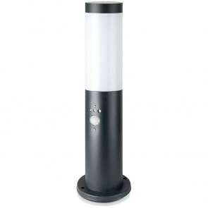 LED Tuinverlichting met Bewegingssensor - Staande Buitenlamp - Viron Stobo - E27 Fitting - Rond - Mat Grijs - Aluminium - 45cm