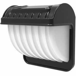 LED Tuinverlichting met Zonne-energie - Dag en Nacht Sensor - Wandlamp - Aigi Vunci - 0.12W - Helder/Koud Wit 6500K - Mat Zwart - Kunststof