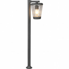 LED Tuinverlichting - Staande Buitenlamp - Trion Civonu - E27 Fitting - 1-lichts - Spatwaterdicht IP44 - Rond - Mat Antraciet - Aluminium