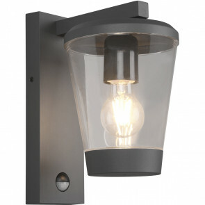 LED Tuinverlichting - Wandlamp - Trion Civonu - E27 Fitting - Bewegingssensor - Spatwaterdicht IP44 - Rechthoek - Mat Antraciet - Kunststof 