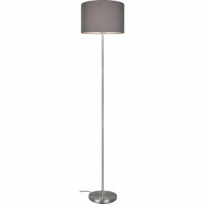 LED Vloerlamp - Trion Hotia - E27 Fitting - Rond - Mat Grijs - Aluminium