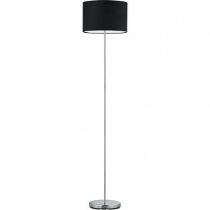LED Vloerlamp - Trion Hotia - E27 Fitting - Rond - Mat Zwart - Aluminium