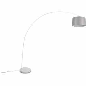 LED Vloerlamp - Trion Yavas - E27 Fitting - Voetschakelaar - Rond - Mat Wit - Metaal 1