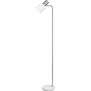 LED Vloerlamp - Vloerverlichting - Trion Alimo - E27 Fitting - Rond - Mat Wit - Aluminium 