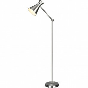LED Vloerlamp - Vloerverlichting - Trion Ewomi - E27 Fitting - Rond - Mat Nikkel - Aluminium
