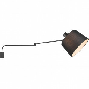 LED Wandlamp - Wandverlichting - Trion Badi - E27 Fitting - Rond - Mat Zwart - Aluminium