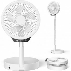 Ventilator Draadloos - Aigi Malina - Statiefventilator - Tafelventilator - USB Oplaadbaar - Inklapbaar - Hoogte Verstelbaar - Wit