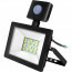 LED Bouwlamp 10 Watt met Sensor - LED Schijnwerper - Aigi Stado - Helder/Koud Wit 6400K - Waterdicht IP65 - Mat Zwart - Aluminium